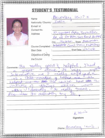 Compufield computer institute courses, in Corel draw student review