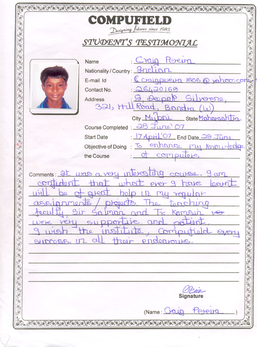 Compufield computer institute course in power point  student review