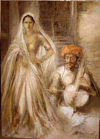 Full Bodied woman with musician 